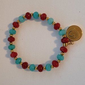 Rustic Cuff Bracelet Green/Maroon/Gold